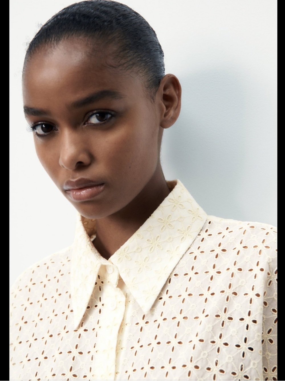 Zara oversized embroidered eyelets shirt - Picture 4 of 11